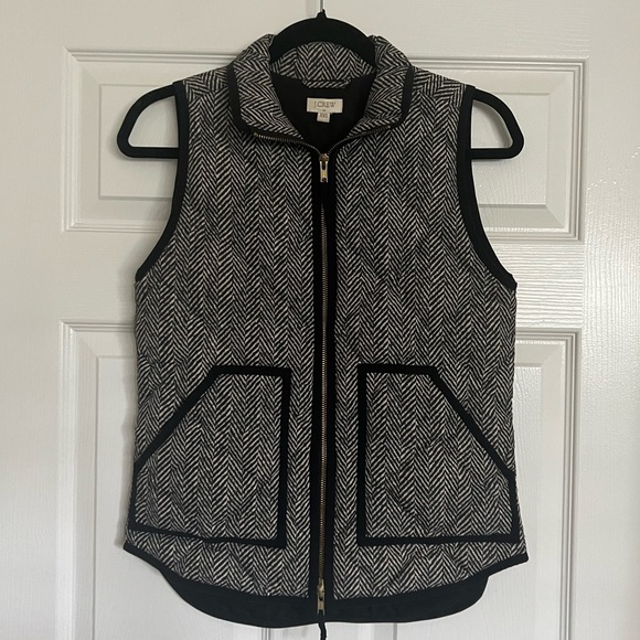 JCrew Excursion Quilted Herringbone Vest Womens Zip Up Size XXS - Picture 2 of 5